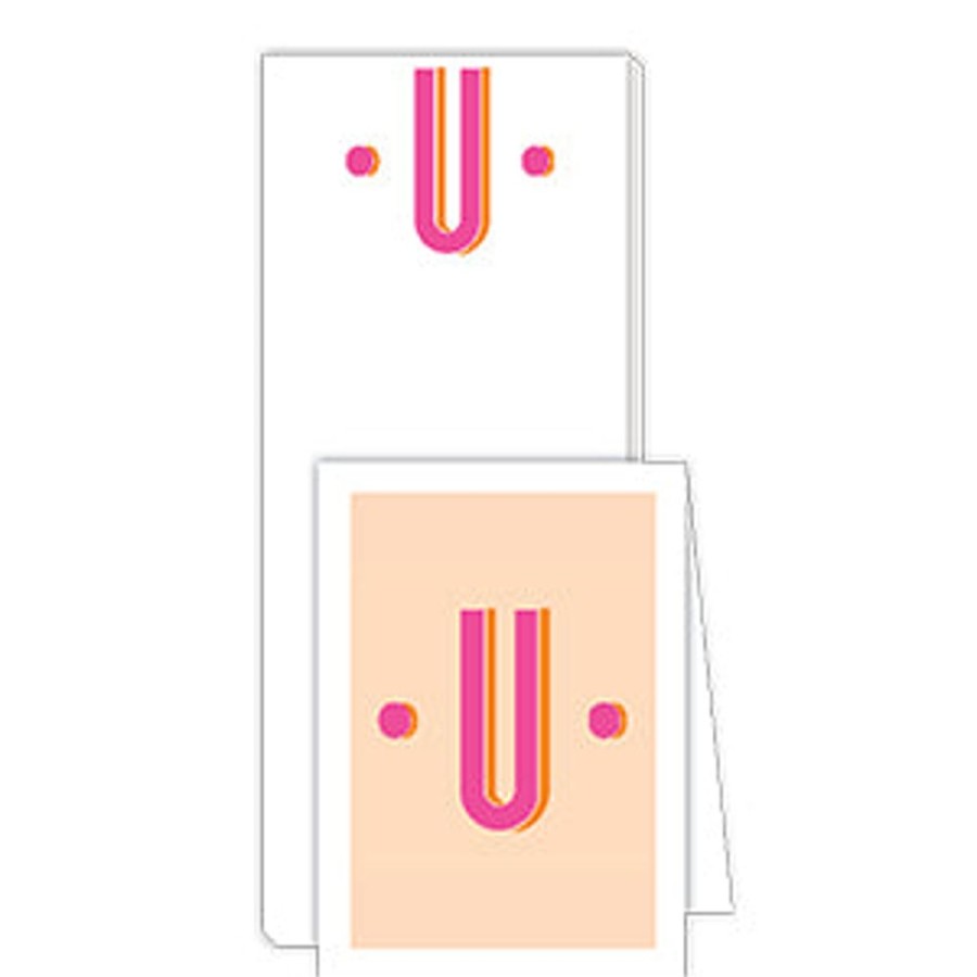 Monograms Rosanne Beck | Color Block Monogram U Notepad Note Set