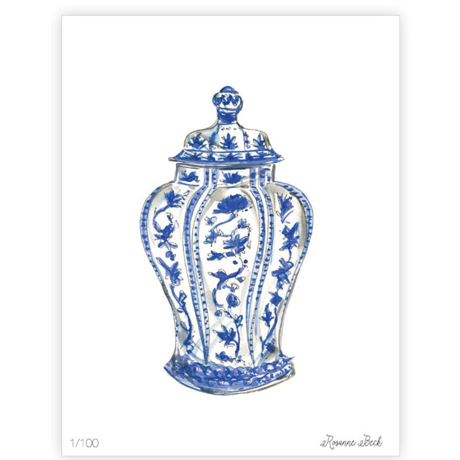 Home & Entertaining Rosanne Beck | Blue Urn Watercolor Art Print