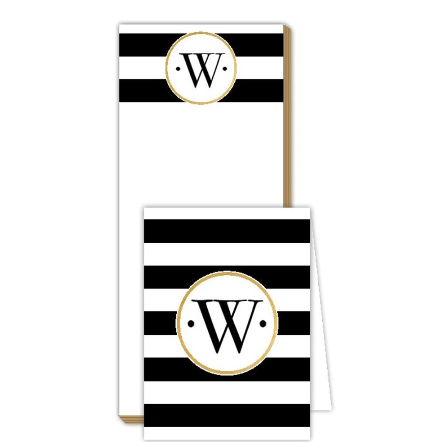 Monograms Rosanne Beck | Black Stripe W Notepad | Noteset