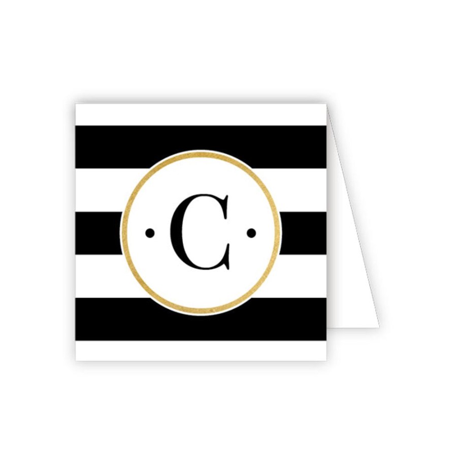 Monograms Rosanne Beck | Black Stripe C Enclosure Card