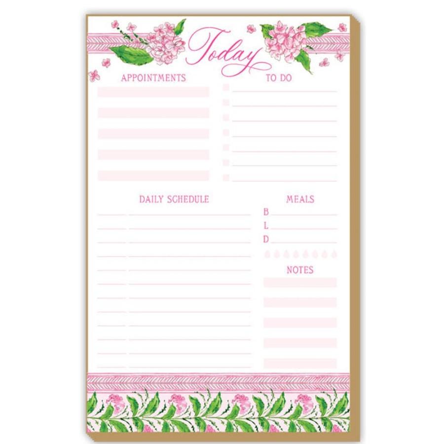 Notes & Pads Rosanne Beck | Daily Planner Pink Hydrangea Luxe Large Pad