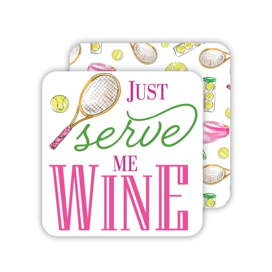 Home & Entertaining Rosanne Beck | Just Serve Me Wine Tennis Paper Coasters