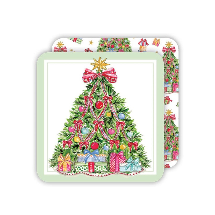 Seasonal Rosanne Beck | Traditional Christmas Tree Paper Coasters