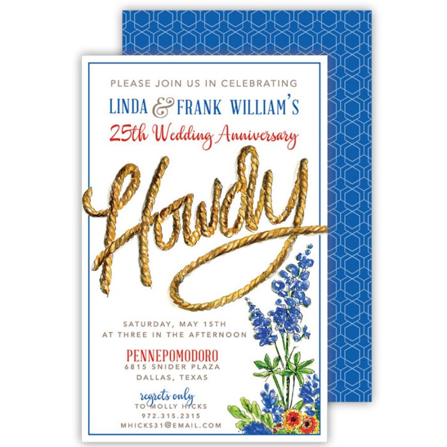 Invitations Rosanne Beck | Howdy Bluebonnets Large Flat Invitation