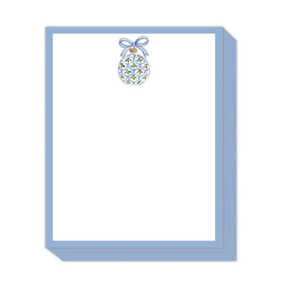 Seasonal Rosanne Beck | Blue Scallop Pattern Ornament Stack Pad