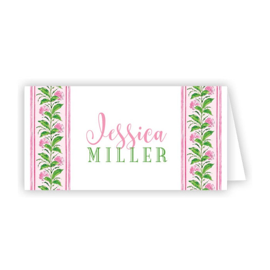 Home & Entertaining Rosanne Beck | Pink Hydrangea Stripe Place Card