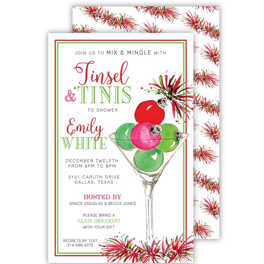 Seasonal Rosanne Beck | Martini Glass Large Flat Invitation