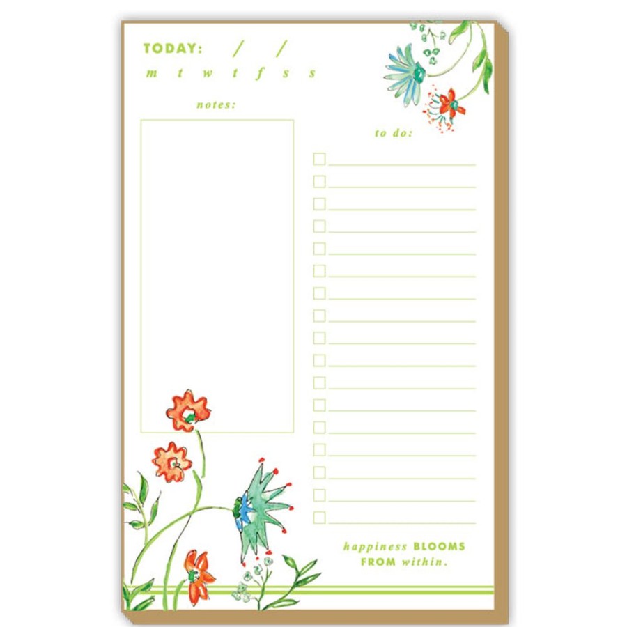 Notes & Pads Rosanne Beck | Mixed Floral Seafoam Luxe Large Pad