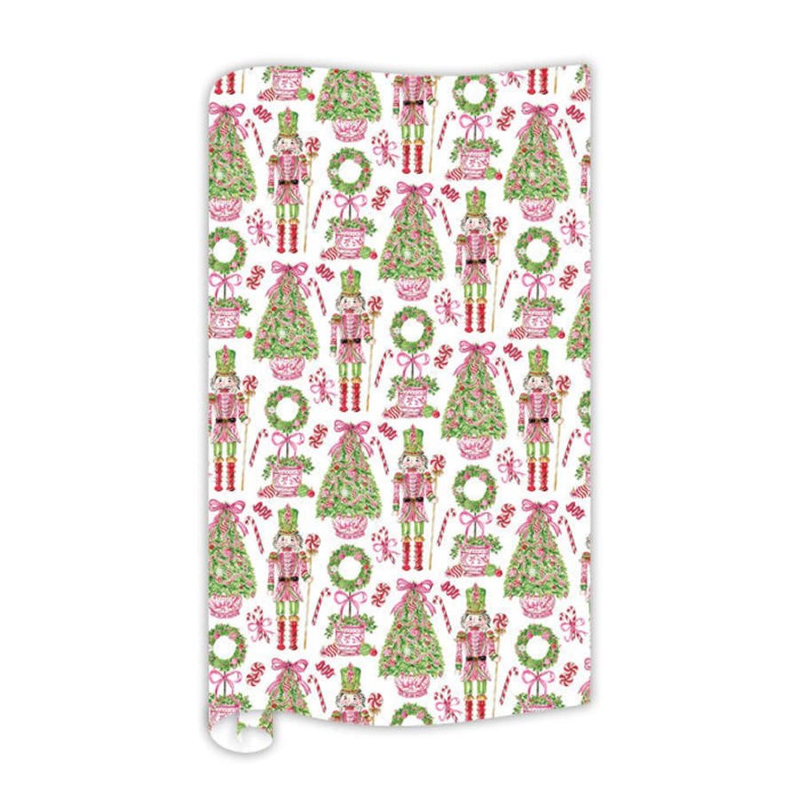 Seasonal Rosanne Beck | Pink Peppermint Nutcrackers Gift Wrap