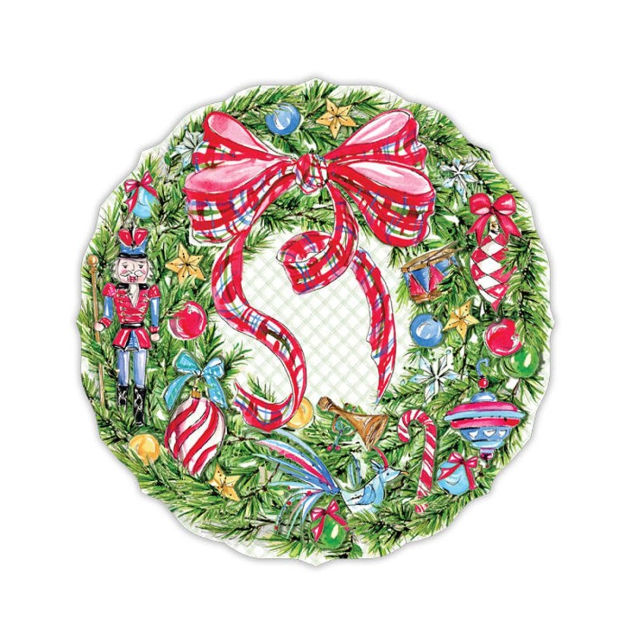 Seasonal Rosanne Beck | Traditional Christmas Toys Wreath Posh Die-Cut Placemat