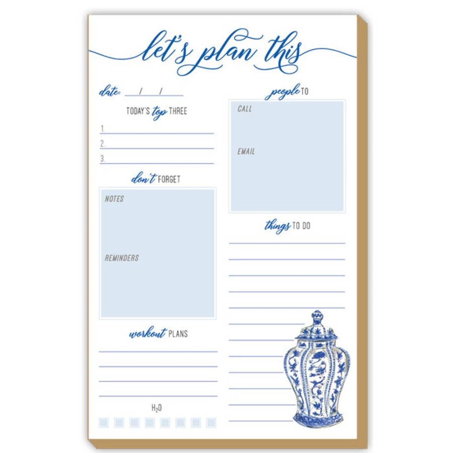 Notes & Pads Rosanne Beck | Let'S Plan This Blue Urn Luxe Large Pad