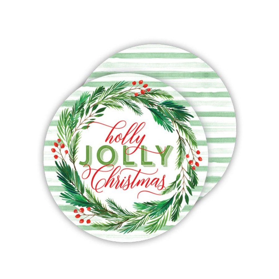 Seasonal Rosanne Beck | Holly Jolly Christmas Paper Coasters