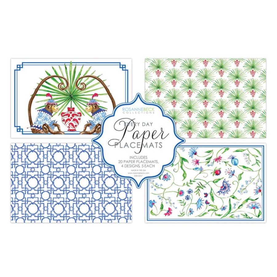 Home & Entertaining Rosanne Beck | Animal Duo Monkeys & Patterns Placemats