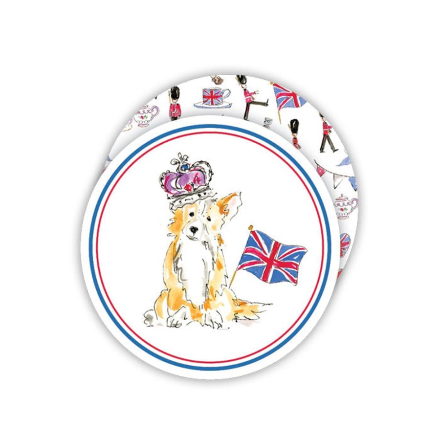 Home & Entertaining Rosanne Beck | Qeii Royal Corgies & Palace Guards Paper Coasters