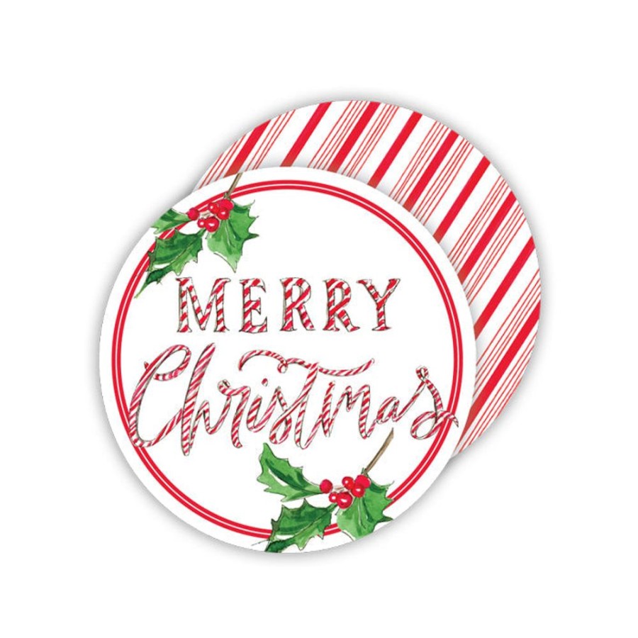 Home & Entertaining Rosanne Beck | Merry Christmas Candy Cane Paper Coasters