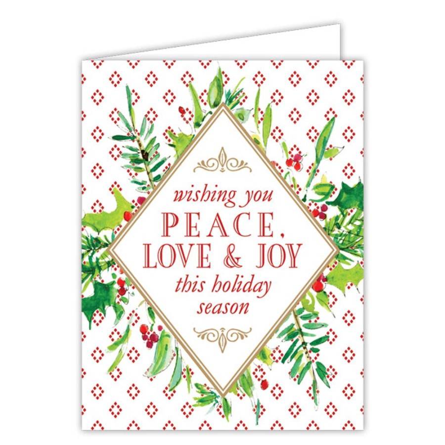 Seasonal Rosanne Beck | Wishing You Peace Love And Joy This Holiday Greeting Card