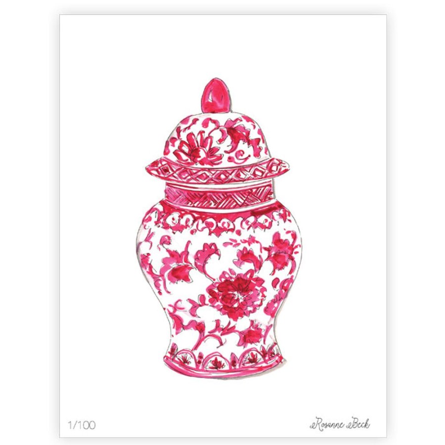 Home & Entertaining Rosanne Beck | Pink Urn Watercolor Art Print