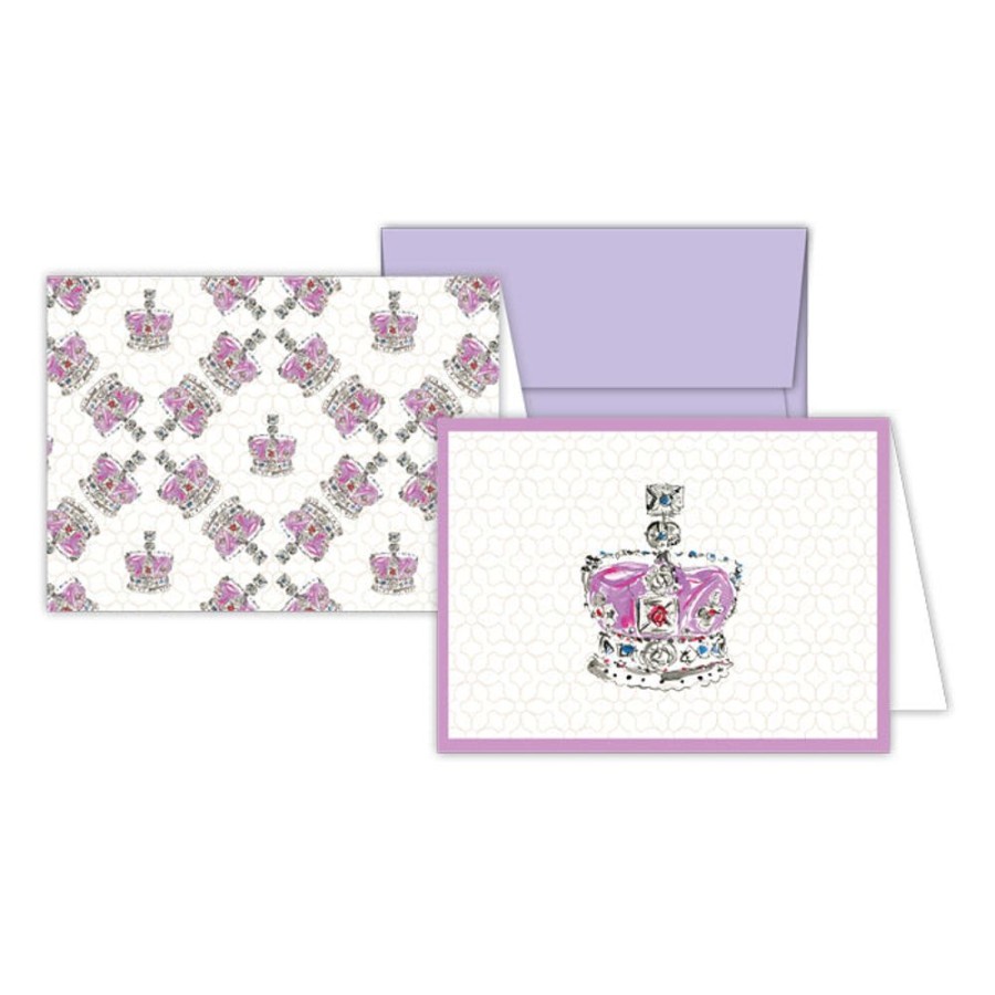 Notes & Pads Rosanne Beck | Qeii Royal Crown & Crown Pattern Stationery Notes