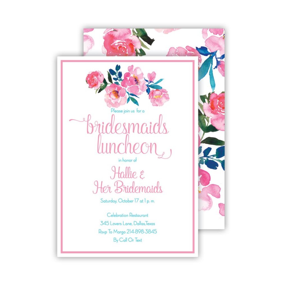 Invitations Rosanne Beck | Pink Floral Medium Flat Invitation