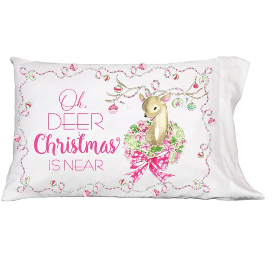 Seasonal Rosanne Beck | Oh Deer Christmas Is Near Pillowcase