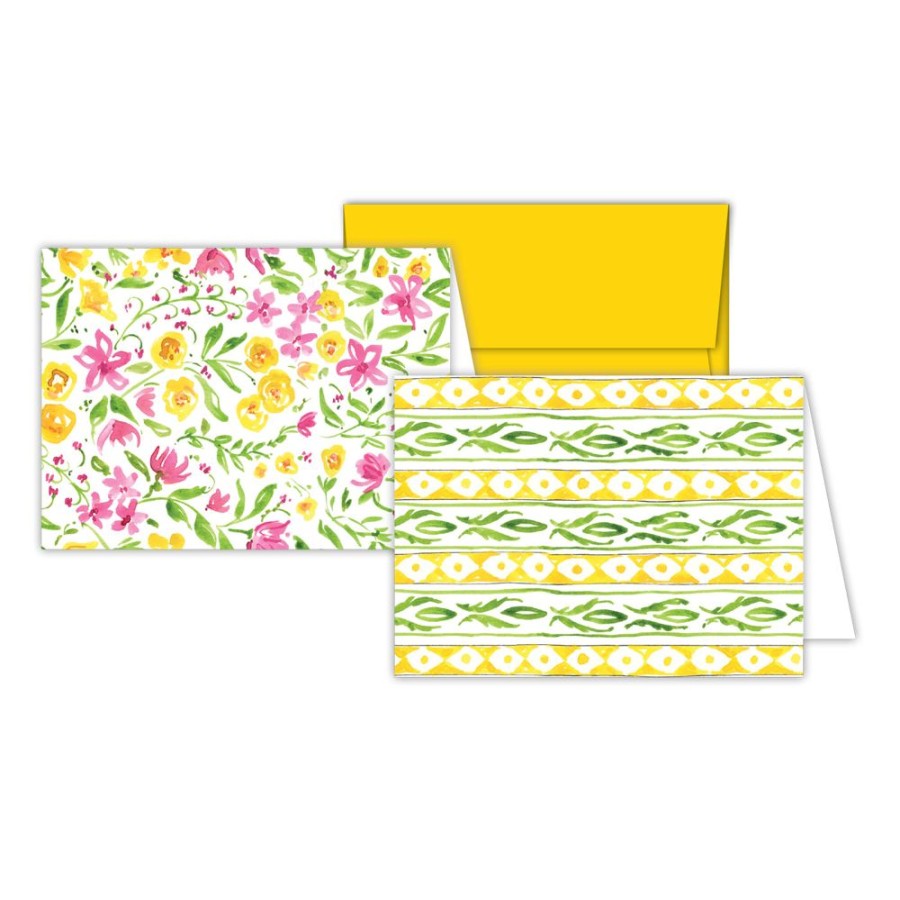 Notes & Pads Rosanne Beck | Pink And Yellow Floral Stationery Notes