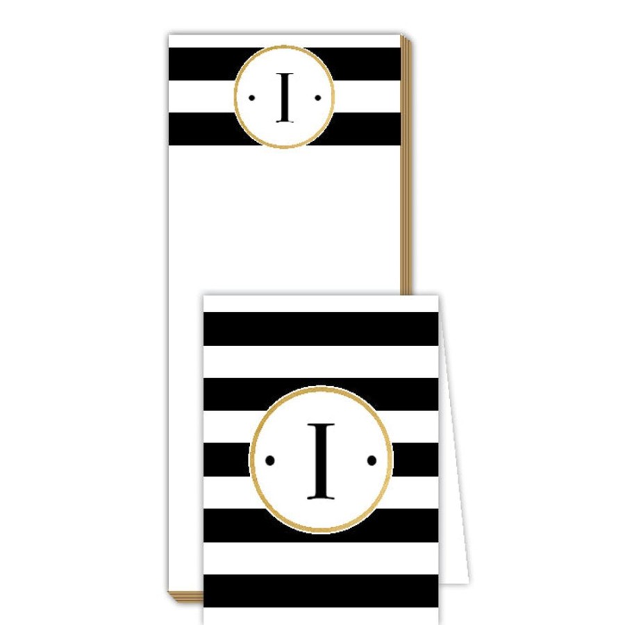 Monograms Rosanne Beck | Black Stripe I Notepad | Noteset