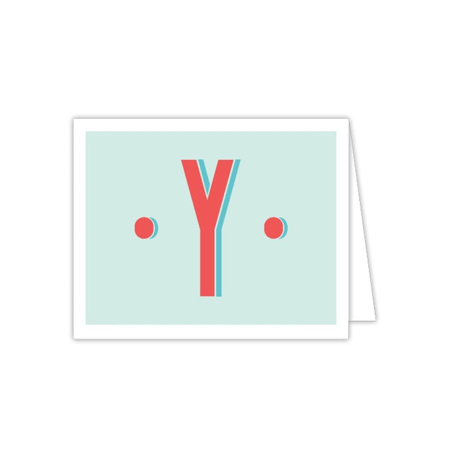 Notes & Pads Rosanne Beck | Color Block Monogram Y Folded Note