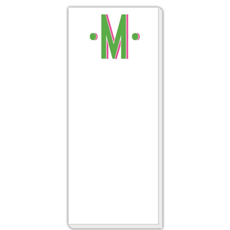 Monograms Rosanne Beck | Color Block Monogram M Skinny Notepad