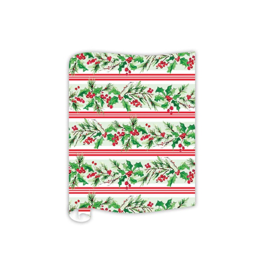 Home & Entertaining Rosanne Beck | Holiday Berries Pattern Stripe Table Runner