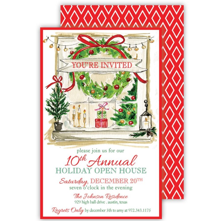 Seasonal Rosanne Beck | Holiday Window Large Flat Invitation