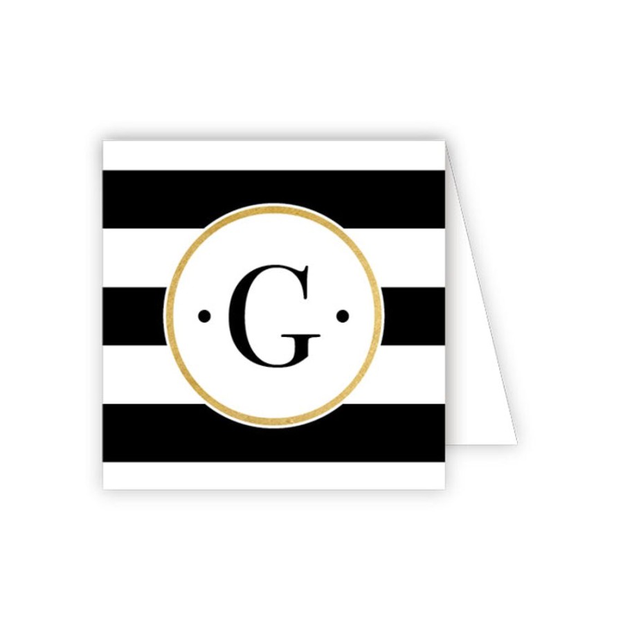 Monograms Rosanne Beck | Black Stripe G Enclosure Card