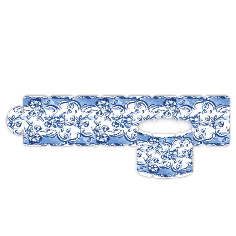 Home & Entertaining Rosanne Beck | Vintage Fancy Blue Florals Napkin Ring