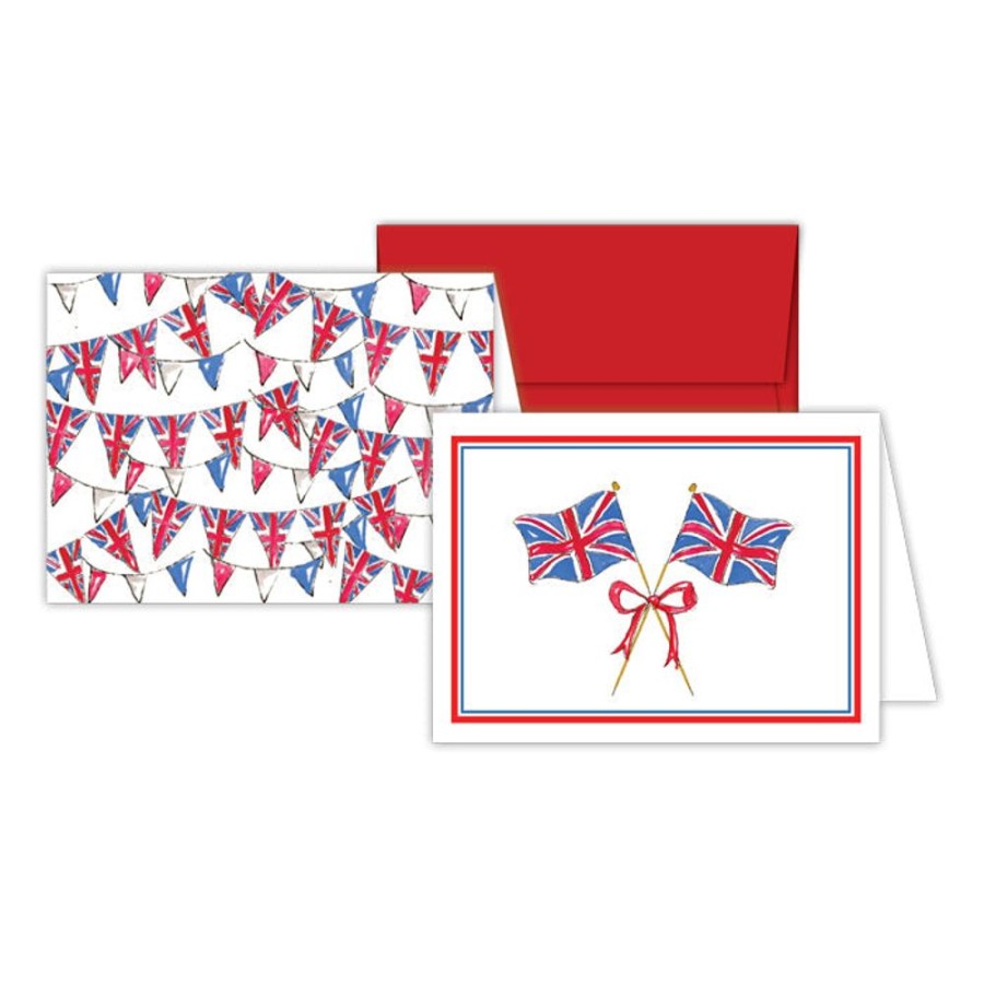 Notes & Pads Rosanne Beck | Qeii Crossed British Flags & Banners Stationery Notes