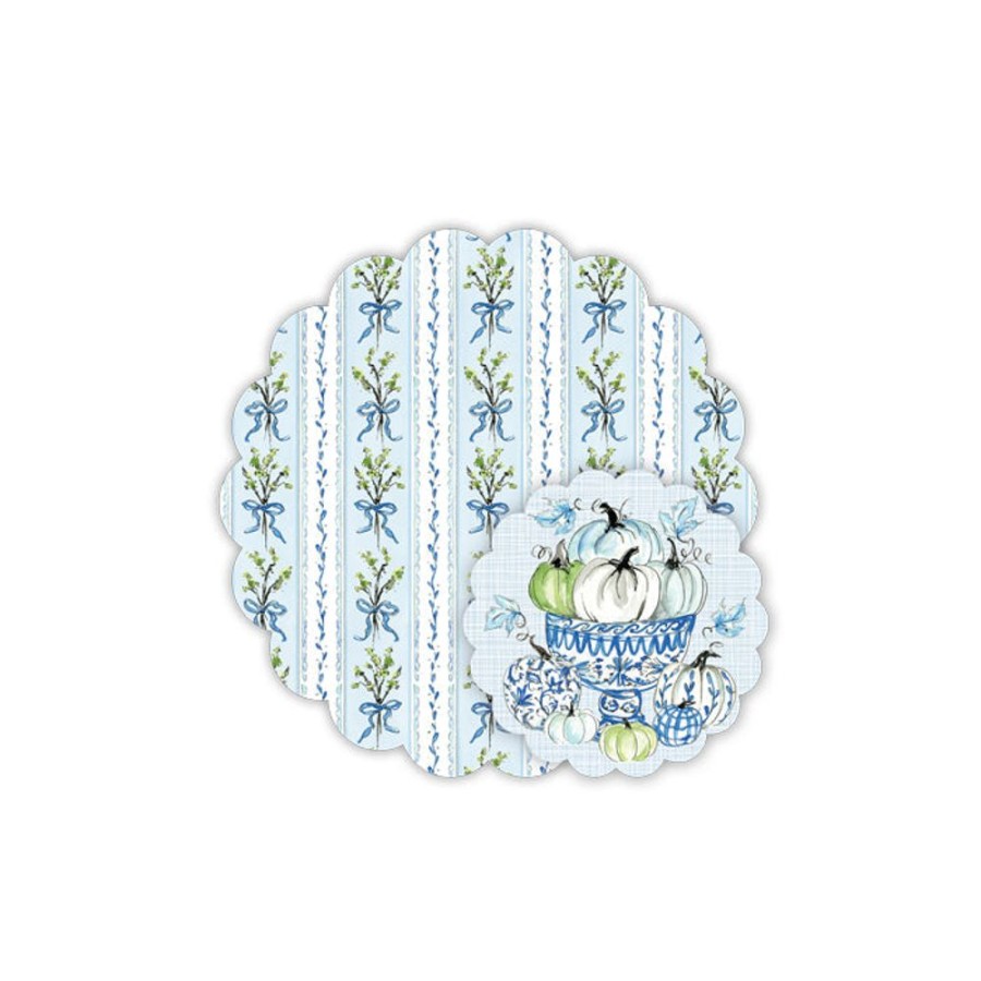 Home & Entertaining Rosanne Beck | Blue Chinoiserie Pumpkins Doily Set