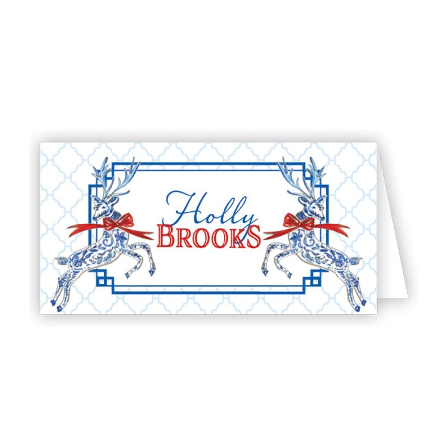 Invitations Rosanne Beck | Handpainted Holiday Reindeer Place Card