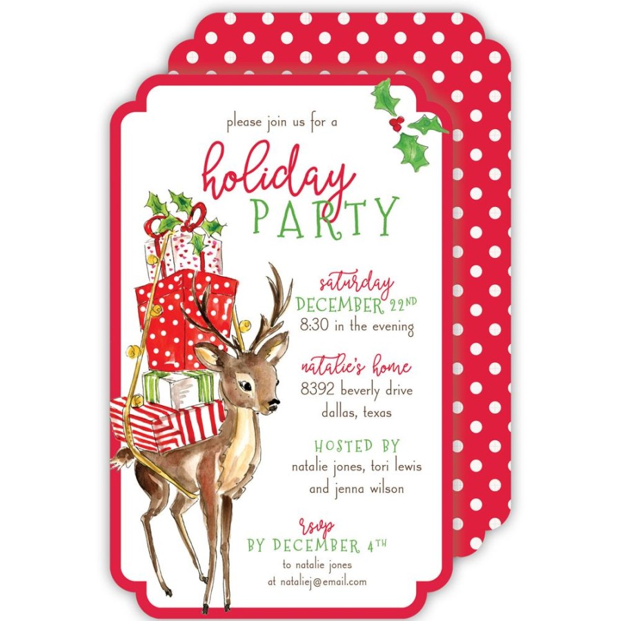 Seasonal Rosanne Beck | Baby Reindeer Large Die-Cut Invitation