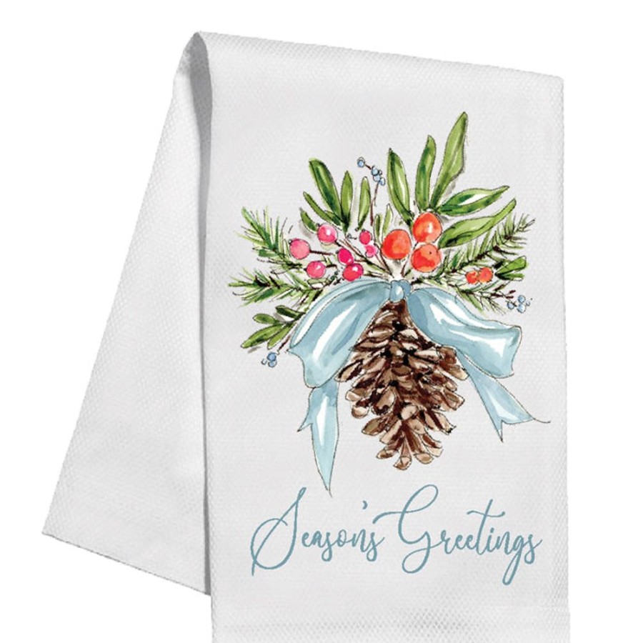 Seasonal Rosanne Beck | Christmas Citrus Pinecone Kitchen Towel