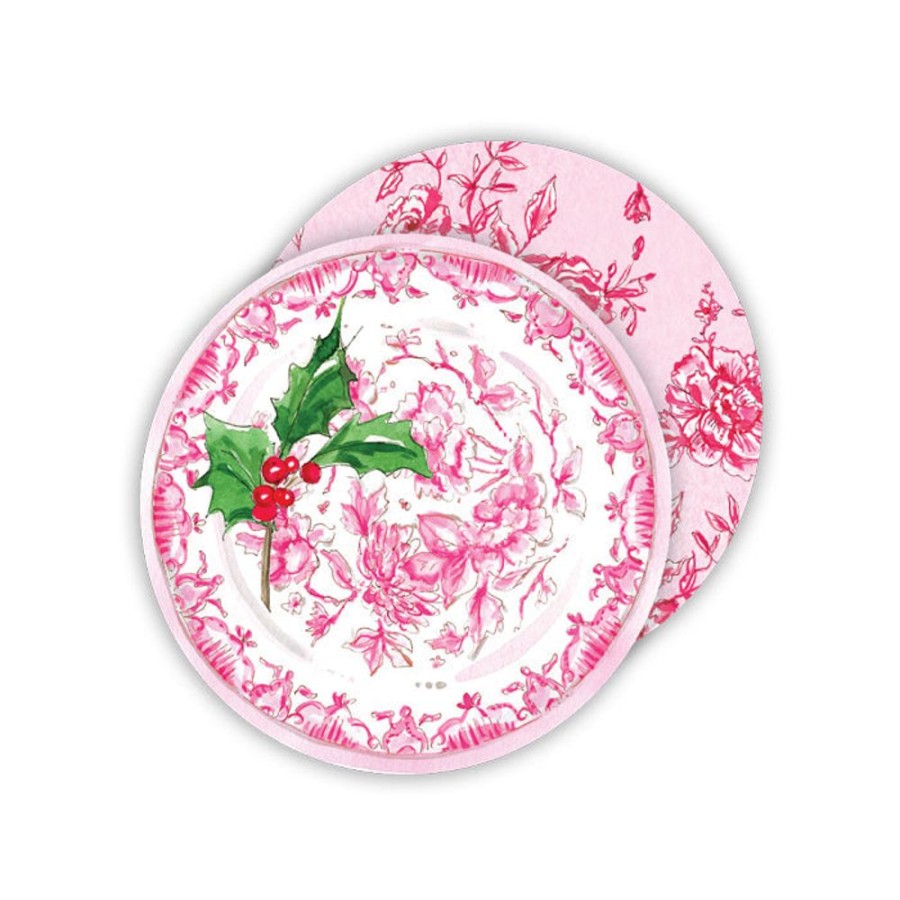 Home & Entertaining Rosanne Beck | Pink Chinoserie Plate Paper Coasters