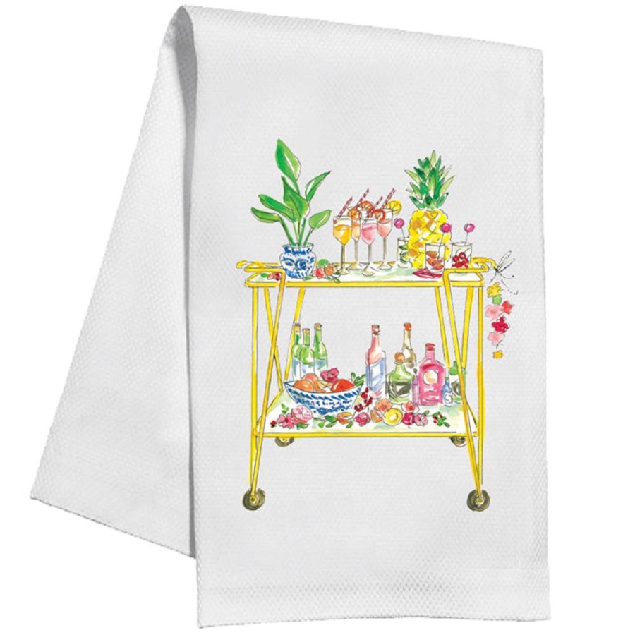 Home & Entertaining Rosanne Beck | Handpainted Tropical Bar Cart Kitchen Towel