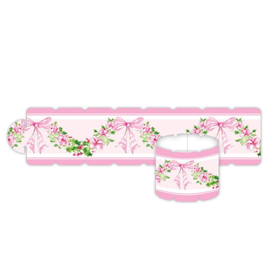 Home & Entertaining Rosanne Beck | Pink Holly Swag Pattern Napkin Ring