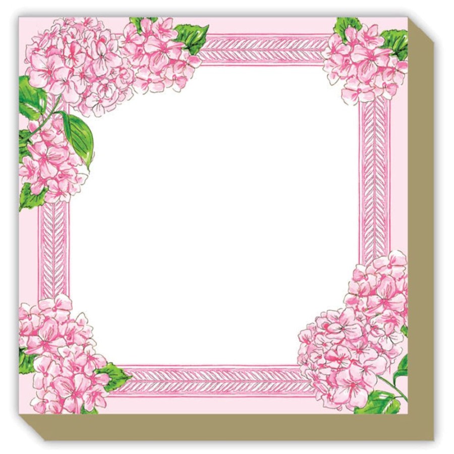 Notes & Pads Rosanne Beck | Pink Hydrangea Border Luxe Notepad