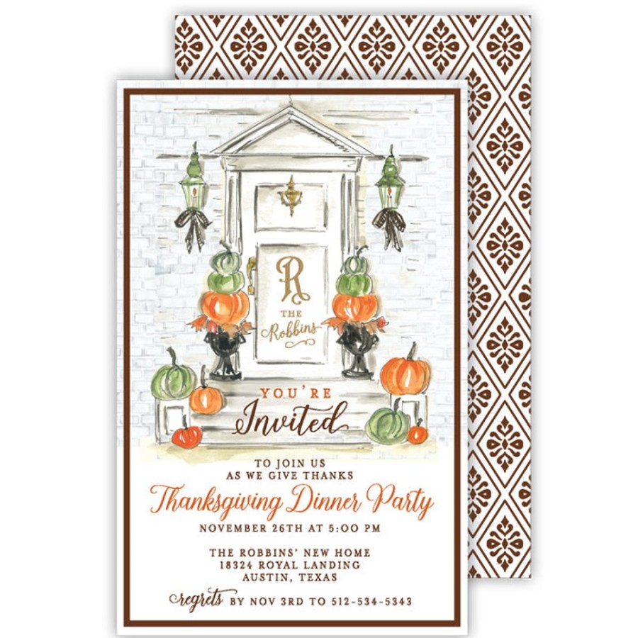 Invitations Rosanne Beck | Handpainted Fall Front Door Large Flat Invitation