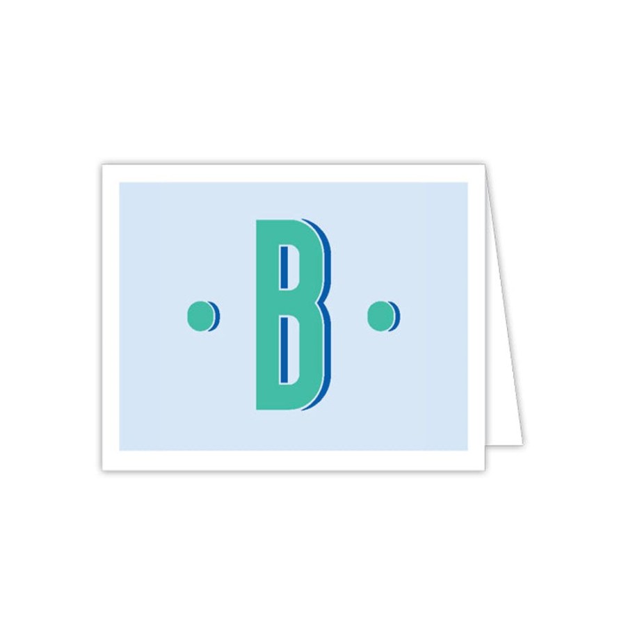 Monograms Rosanne Beck | Color Block Monogram B Folded Note