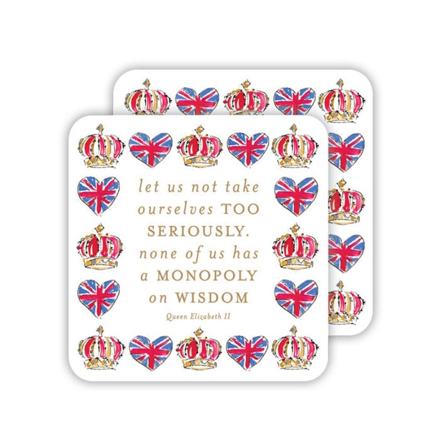 Home & Entertaining Rosanne Beck | Qeii Crowns And Flags Paper Coasters