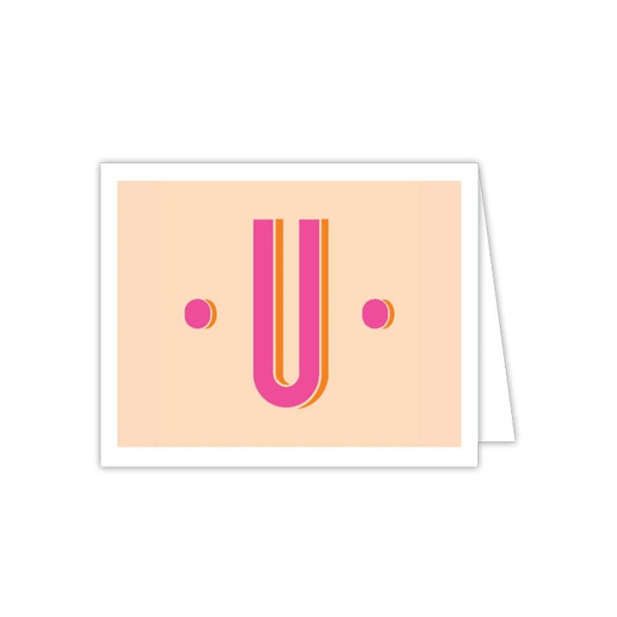 Notes & Pads Rosanne Beck | Color Block Monogram U Folded Note