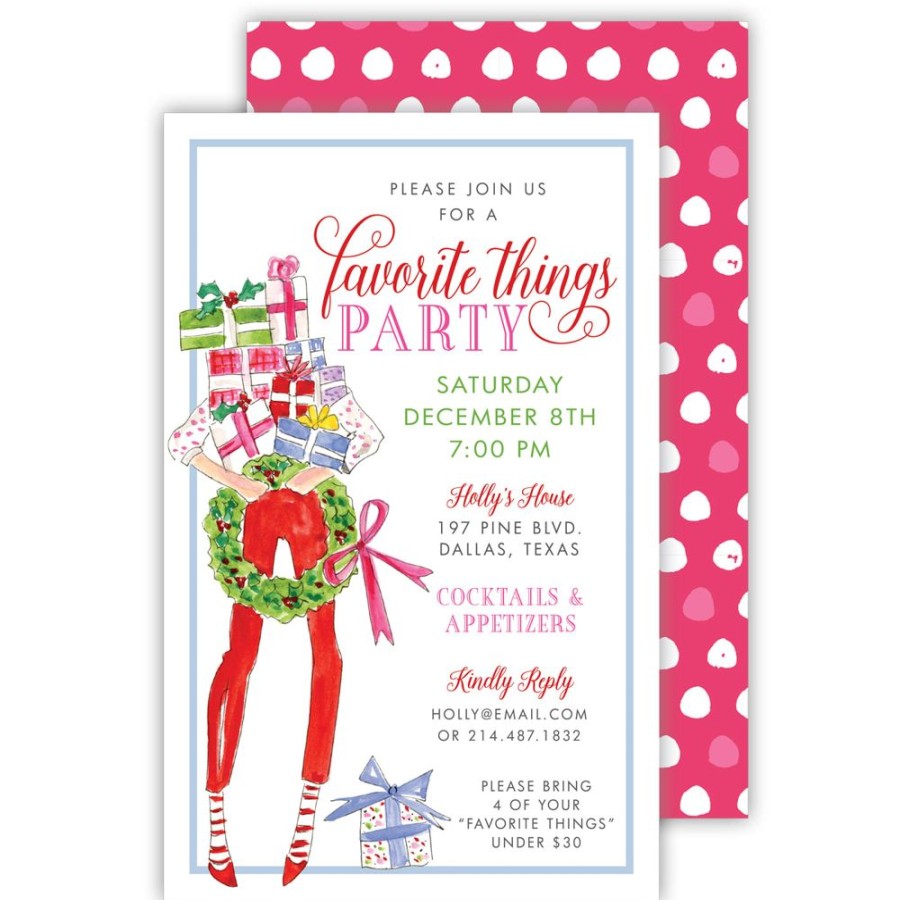 Seasonal Rosanne Beck | Shopping Girl Large Flat Invitation