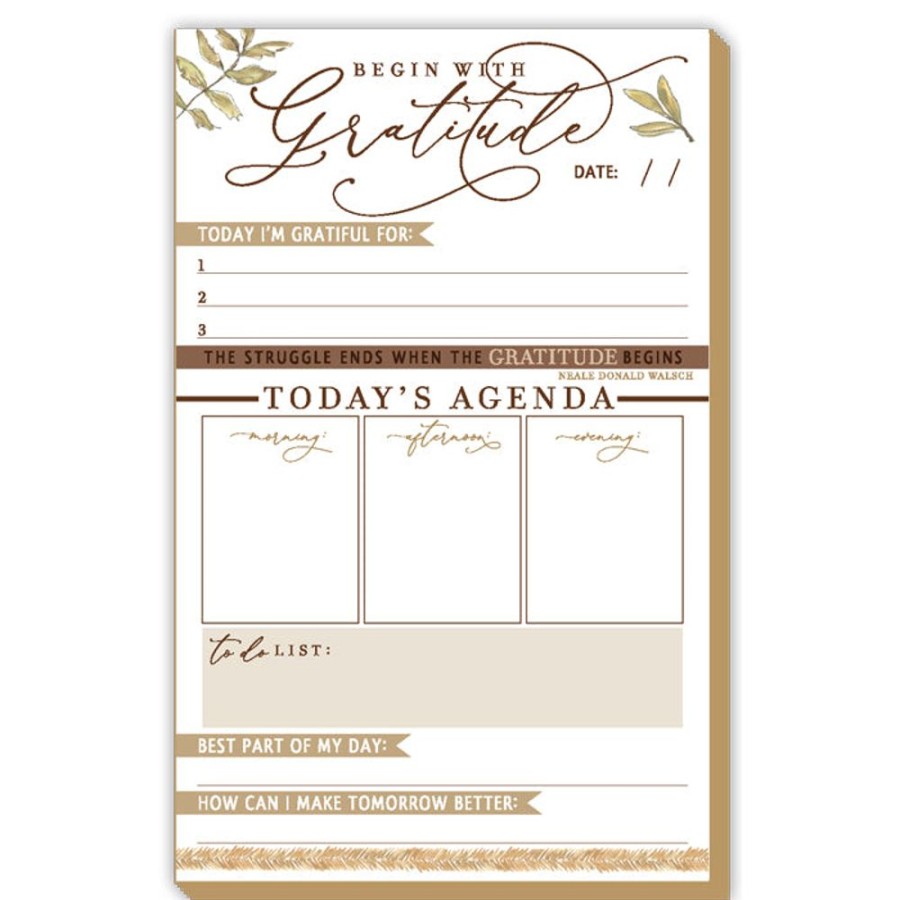 Invitations Rosanne Beck | Today'S Agenda - Begin With Gratitude Luxe Large Pad