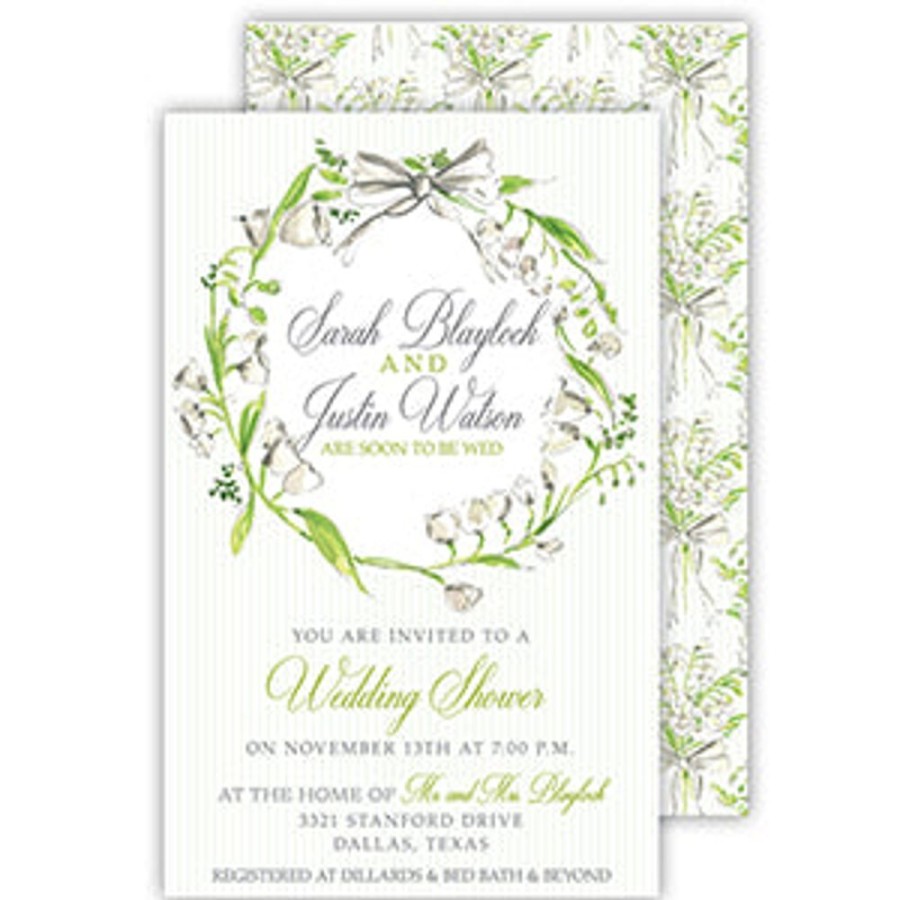 Invitations Rosanne Beck | Greenery Wreath Large Flat Invitation