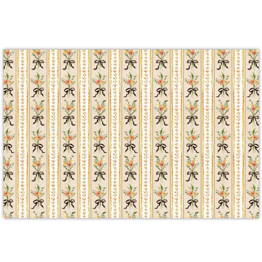 Home & Entertaining Rosanne Beck | Brown Florals Stripe Pattern Placemats