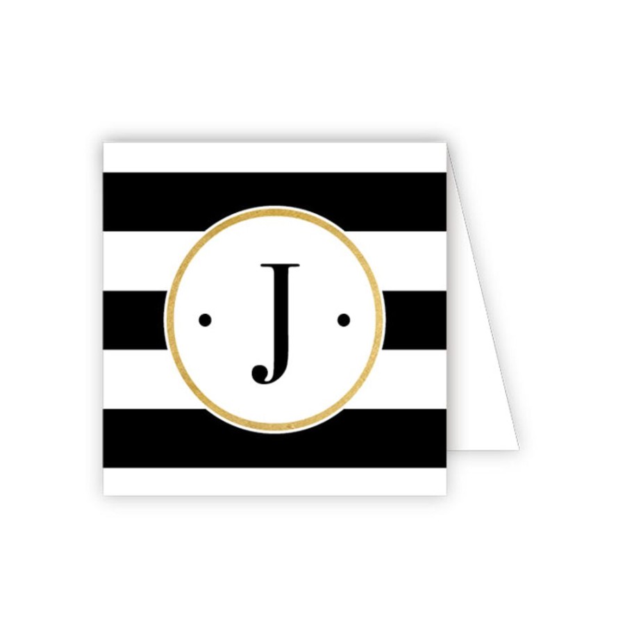 Monograms Rosanne Beck | Black Stripe J Enclosure Card